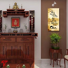 Tranh thư pháp hình phật treo phòng thờ